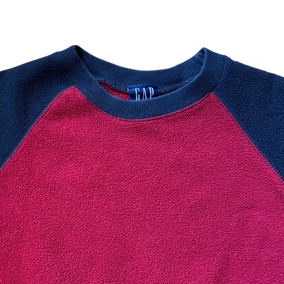GAP Boy’s Fleece Red Blue Pullover Sweater XL - Picture 3 of 7
